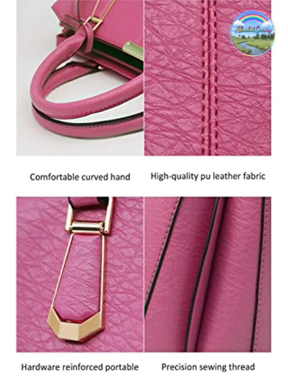 Women's Faux Leather Satchel Handbag Top Handle Shoulder Tote Purse